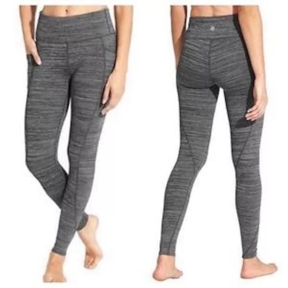 Athleta High Rise‎ Space Dye Chatarunga To Town Tight Gray Leggings Size Small